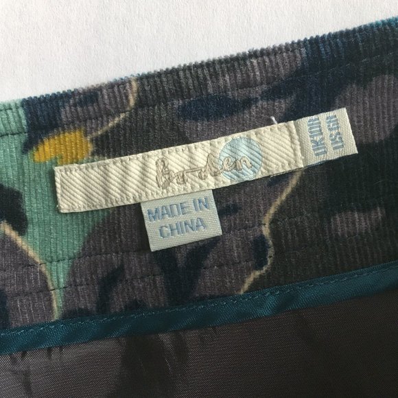 Boden corduroy floral skirt 6 - Picture 3 of 9